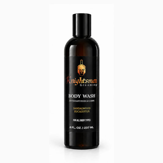 Knightsmen Grooming Organic Body Wash for Men – Sandalwood and Eucalyptus – Deep Cleansing and Moisturizing Shower Gel