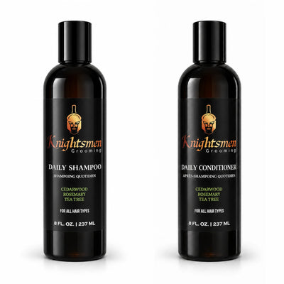 Rosemary shampoo and conditioner bundle for hair growth by Knightsmen Grooming