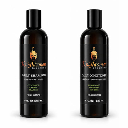 Rosemary shampoo and conditioner bundle for hair growth by Knightsmen Grooming