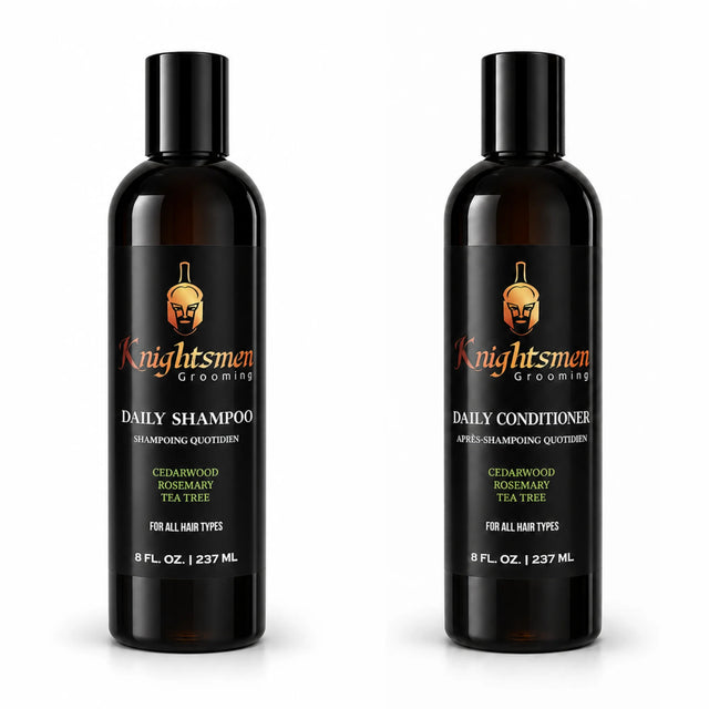 Rosemary shampoo and conditioner bundle for hair growth by Knightsmen Grooming