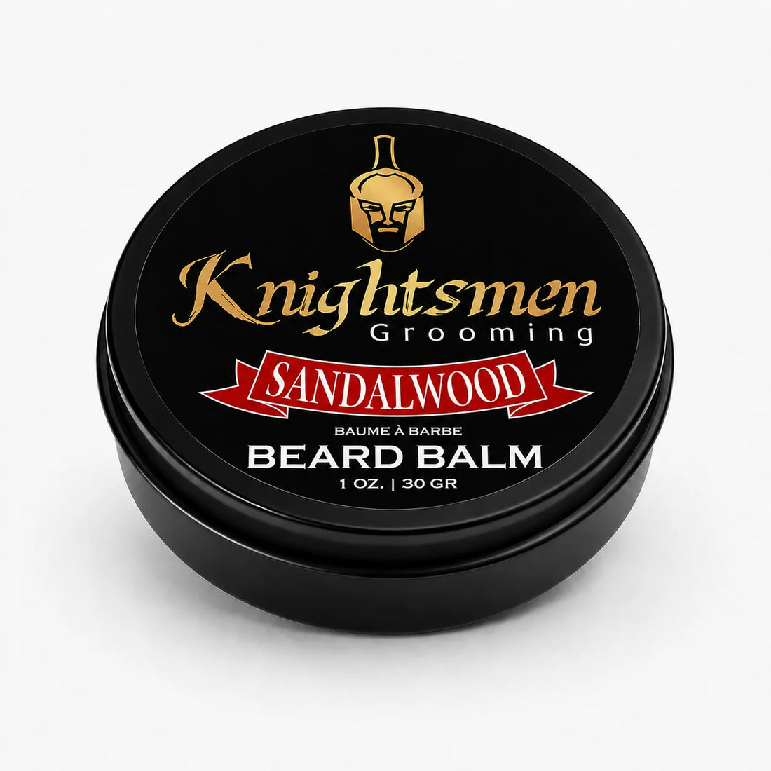 Knightsmen Organic Sandalwood Beard Balm 1oz – Travel Size Beard Styler with Luxurious Sandalwood Fragrance