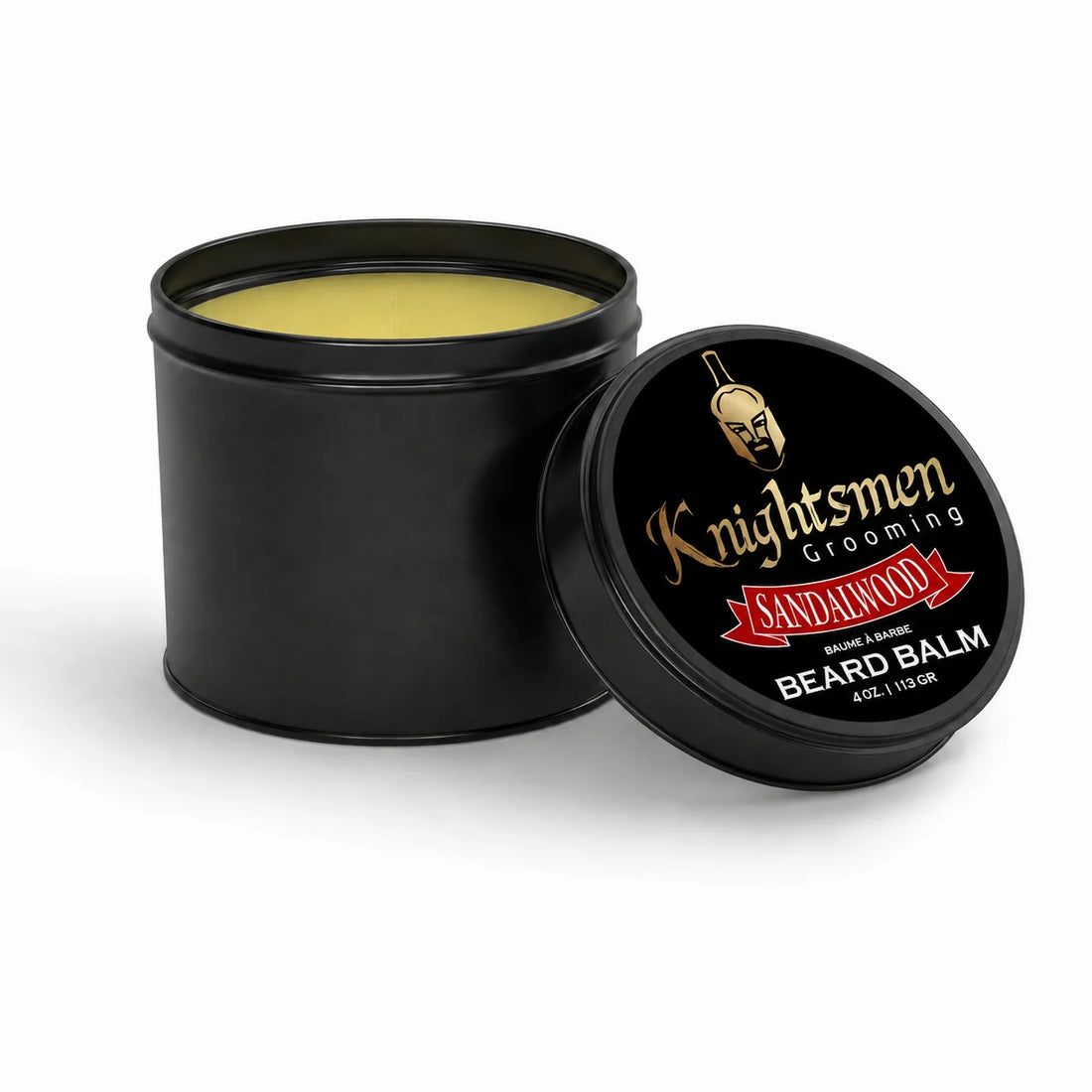 Knightsmen Organic Sandalwood Beard Balm 4oz – Large Size Premium Sandalwood Beard Conditioning and Styling Balm for Men