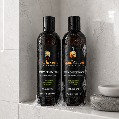 Knightsmen Grooming Rosemary Shampoo and Conditioner Bundle – Natural Hair Growth Duo for Men with Vitamin E and Tea Tree