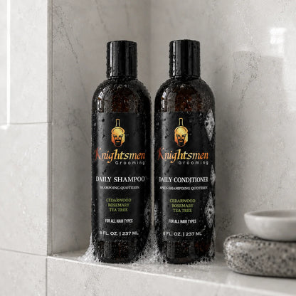 Knightsmen Grooming Rosemary Shampoo and Conditioner Bundle – Natural Hair Growth Duo for Men with Vitamin E and Tea Tree