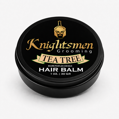 Knightsmen Organic Tea Tree Hair Balm 1oz – Travel Size Tea Tree Scalp Treatment and Hair Growth Formula