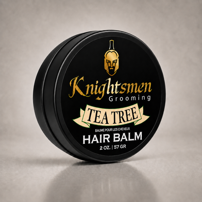 Knightsmen Organic Tea Tree Hair Balm 2oz – Tea Tree Scented Scalp Treatment, Reduces Dandruff and Promotes Healthy Hair Growth