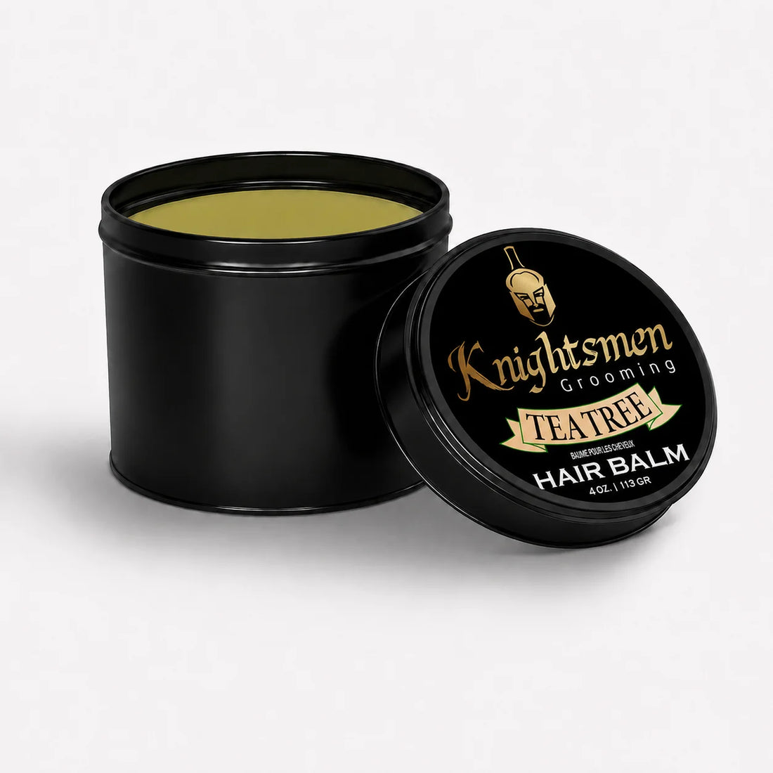 Knightsmen Organic Tea Tree Hair Balm 4oz – Large Size Tea Tree Scalp Health and Hair Growth Conditioning Balm for Men