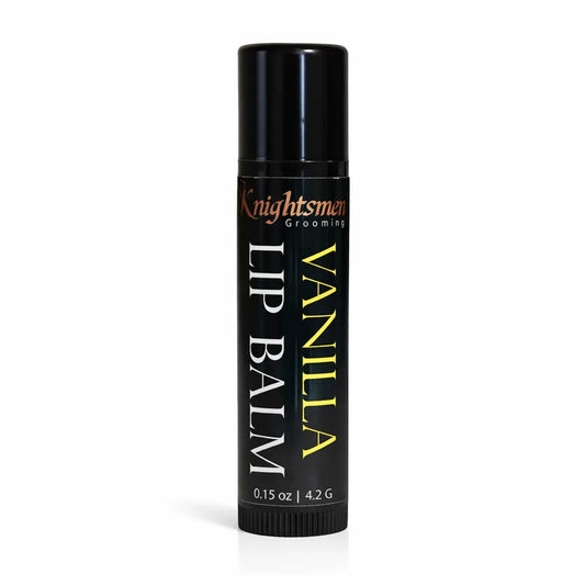 Vanilla organic lip balm for men by Knightsmen Grooming
