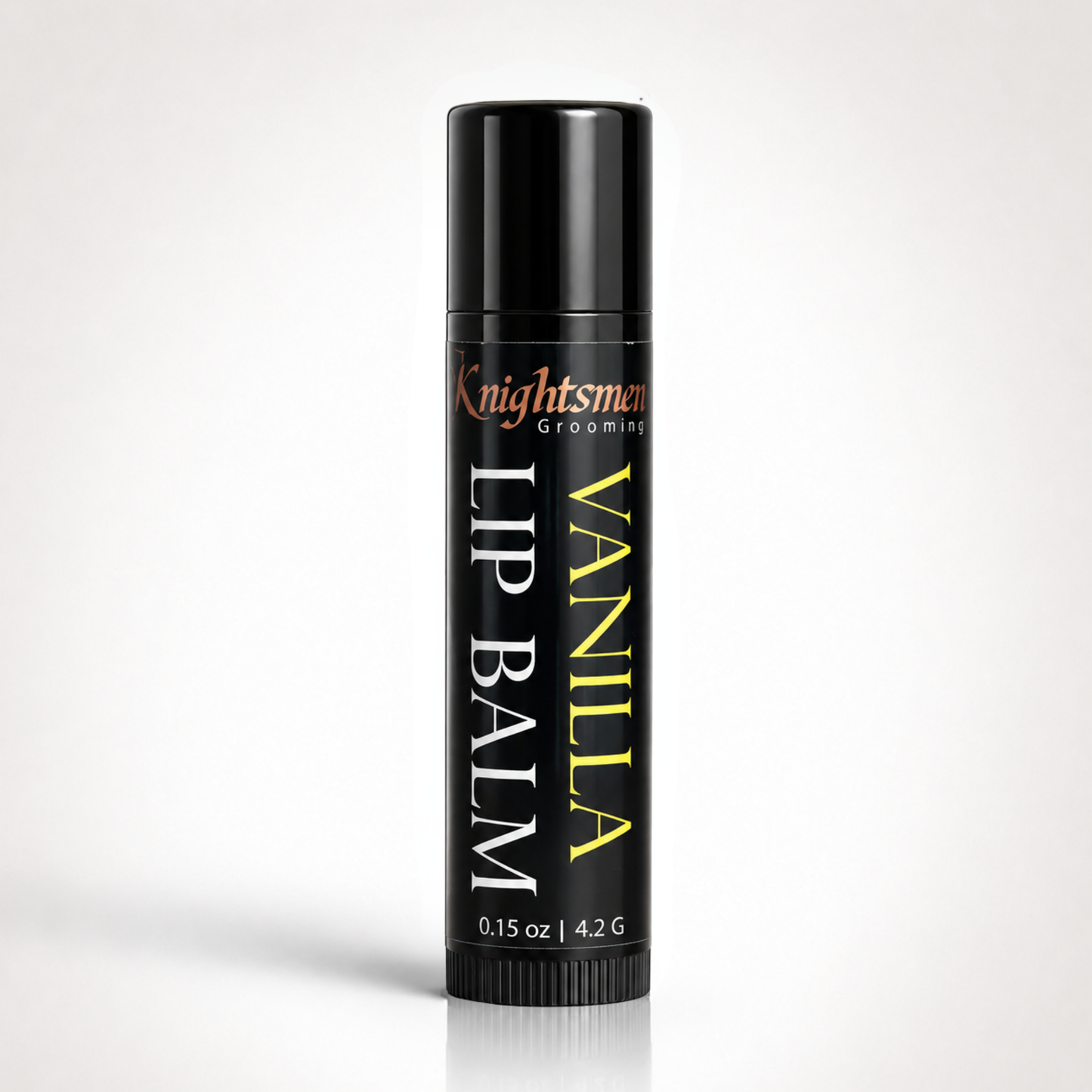 Knightsmen Grooming Organic Vanilla Lip Balm Closed – Subtle Natural Vanilla Scented Lip Moisturizer, No Petroleum or Parabens, Made in Canada